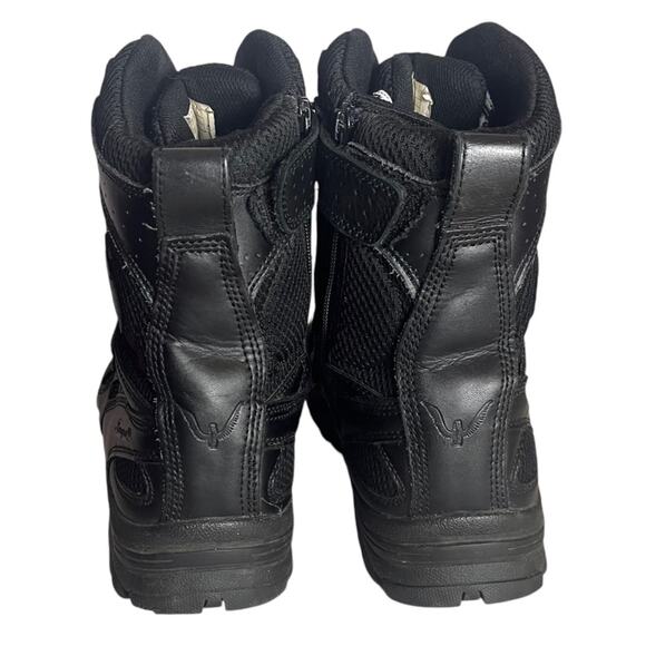 Thorogood The Deuce Leather Biker Boots Men 11 Black 8” Side Zip Combat Tactical - Picture 4 of 15